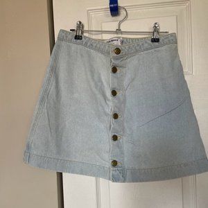 American Apparel Denim Button A-Line Skirt